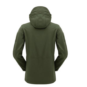 High Quality Softshell Jacket For Men OEM ODM Wholesale Customized Logo Printing Full Sleeves Hooded Front Zipper Dyed Fabric - Product Image 6