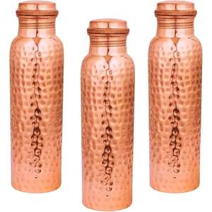 Botella de agua de cobre puro de calidad superior de 1000ml para beber saludablemente y beneficios de desintoxicación disponibles a precio de fábrica de La India - Product Image 2