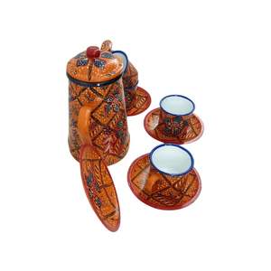 Ensemble de thé indonésien WIK élégant et imperméable, artisanal, avec décoration traditionnelle en batik, pour la maison, pour un anniversaire ou un anniversaire de mariage - Product Image 2