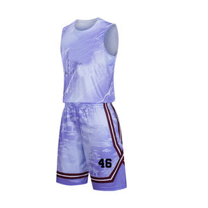 ชุดบาสเก็ตบอลผ้าโพลีเอสเตอร์ 100% พิมพ์ลายบาติก ระบายอากาศดี ปี 2026 Bsci Summer Plus Size พร้อมงานปัก ขายดี คุณภาพสูง - Product Image 2