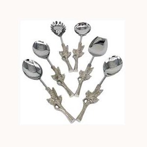 New Customize Rustic <b>Gold</b> Stem With Leaf Handle Flatware Elegant Stainless Steel Silver <b>Mirror</b> Polished Designer Kitchenware - Product Image 1