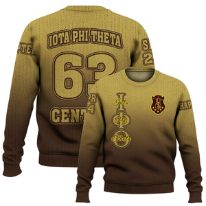 Iota Phi Theta 1963 acrylique pull Chenille grec lettre tricot pull fraternité vêtements hiver grec vêtements - Product Image 6