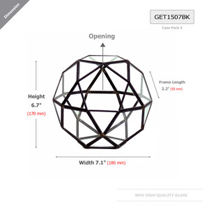 GET1507BK - กระถางต้นไม้ทรงเรขาคณิตหลายเหลี่ยม - ขนาด 7.5 กว้าง x 7 สูง - Product Image 3