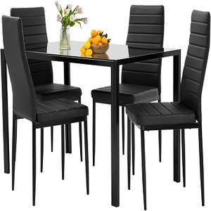 Edición de venta para juego de mesa de comedor Juego de mesa de comedor de vidrio para espacios pequeños Mesa de cocina y sillas 4 mesas con moderno - Product Image 1