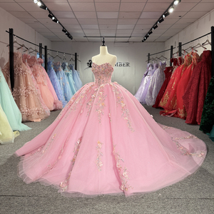 ชุดเดรสงาน Quinceanera สำหรับสาวหวานอายุ 16 ปี รุ่น 8513 โรแมนติก ประดับด้วยดอกไม้ 3 มิติ คริสตัล และเลื่อม พร้อมดีไซน์ลายพิมพ์ที่ช่วงเอวธรรมชาติ - Product Image 2