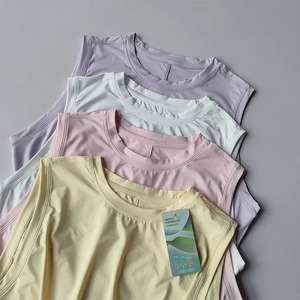 เสื้อโยคะแขนสั้นเซ็กซี่ของผู้หญิงเสื้อกีฬาระบายอากาศได้ดีแห้งเร็วสำหรับออกกำลังกายยิมวิ่ง-ฤดูร้อนกระดุมตกแต่ง - Product Image 6