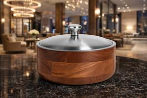 Marmite en bois d'acacia de style américain, écologique, très vendue, diamètre 24 cm, lavage à la main uniquement - Product Image 5