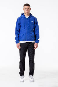 Chaqueta cortavientos de nailon azul medianoche resistente al agua con logotipo personalizado para hombre chaqueta con capucha de entrenamiento informal - Product Image 2