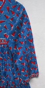 Robe mi-longue en lin viscose de l'exportateur indien pour filles robe de plage à col rond avec décoration de bouton Style imprimé lavable - Product Image 6