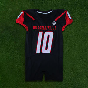 Jersey de fútbol Americano negro sólido de alto rendimiento para jóvenes, uniforme de fútbol personalizado de tela de poliéster de malla duradera de Pakistán - Product Image 2