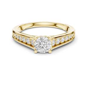 Bague en diamant de laboratoire rond brillant de 0,956 carats pour femmes, clarté VVS-VS EF, or 18 carats, 14 carats, 10 carats et argent 925, rose, jaune - Product Image 3