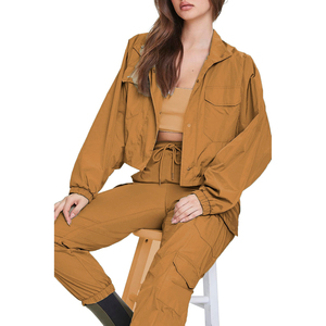 Conjunto Deportivo Elástico de Chaqueta y Pantalones Cortavientos Reflectantes de Nailon para Mujer, con Cremallera Completa, Hecho a Medida, Fácil de Usar, Verano 2026 - Product Image 5