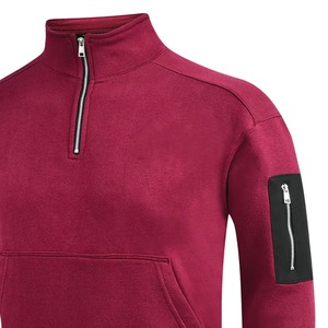 Veste personnalisée de qualité supérieure pour hommes Sweatshirts à demi-fermeture éclair Prix de gros Veste à demi-fermeture éclair en coton mélangé pour hommes - Product Image 4