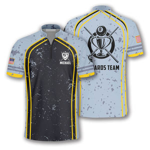 Maillots de billard d'équipe imprimés pour adultes, personnalisables, respirants, à séchage rapide, chemises de snooker - Product Image 1