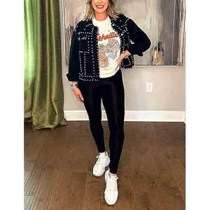 Veste à manches longues pour femmes, dernier design, confortable, élégante, respirante, rembourrée, prix OEM bon marché, nouvelle arrivée, vente - Product Image 2