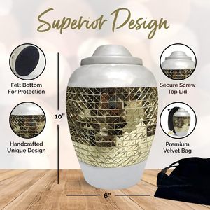 Urna blanca para cenizas humanas para adultos, hombres y mujeres, urnas de cremación grandes para hombres con bolsa, urnas para adultos para mujeres, Honra a tu ser querido - Product Image 3