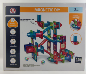 Nhựa câu đố trò chơi đồ chơi giáo dục từ khối xây dựng 125 cái của đá cẩm thạch chạy theo dõi Ống nhựa từ gạch - Product Image 5