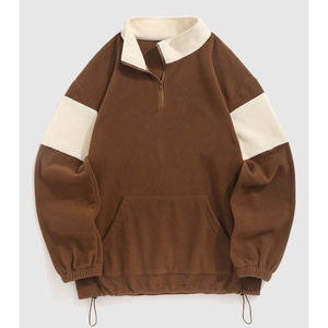 Wholesale Custom <b>Men</b> Half Zip Pullover With Kangaroo Pocket <b>Men's</b> Sweater Polar <b>Fleece</b> Sweatshirt Winter Jacket - Product Image 1