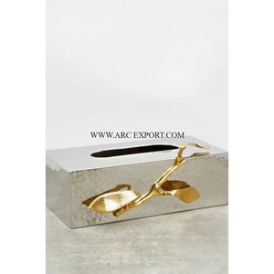 Décoration de table en acier inoxydable Panier de rangement pour mouchoirs en papier Merveilleux Design Métallique Miroir Poli Porte-mouchoirs de cuisine - Product Image 3