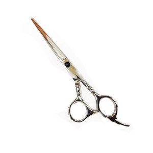 Ciseaux de coiffure à poignée personnalisée Ciseaux de salon de coiffure de couleur argentée Ciseaux de salon de coiffure en acier inoxydable - Product Image 1