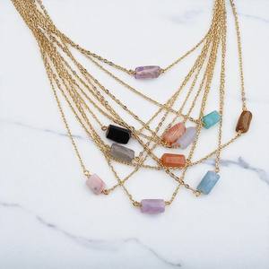 Chaîne de collier de pierres précieuses de Larimar forées brutes en argent 925-Collier de charme de pierre de naissance fait main-Bijoux en gros - Product Image 2