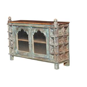 Handmade Traditional Style Teak Wooden Carved <b>Cabinet</b> <b>Rustic</b> Sideboard for Living Room or Dining Home Furniture - Product Image 2