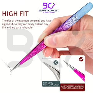 Stainless Steel Eyelash Extension Tweezers Hyperfine High Precision Straight Lash Eyebrow Grafted Tweezers Makeup Tools - Product Image 3
