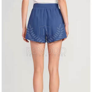 Pantalones cortos de mujer con lavado ácido y estiramiento suave Pantalones cortos de mujer de estilo veraniego de cintura alta de buena calidad - Product Image 5