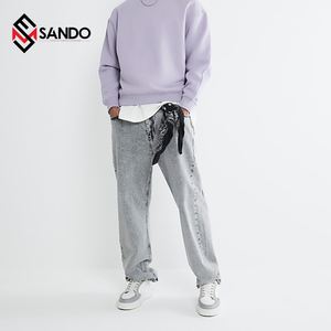 100% algodón de los hombres de gran tamaño pulóver sudaderas con capucha ligero desgastado ácido lavado Streetwear personalizado 3D para Puff Print Logo - Product Image 5