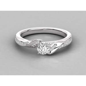 Bague solitaire en or 14 carats pour femmes avec diamant cultivé en laboratoire - Product Image 1