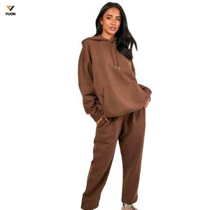 Sudadera deportiva de dos piezas personalizada para mujer, pantalones de chándal holgados con capucha de invierno, tela estampada, capucha de maternidad a la moda - Product Image 1