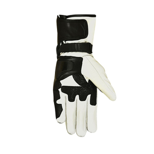 Leather Full Finger <b>Gloves</b> With <b>Red</b> Palm And Metal Knuckle Protection For Cycling Men Summer Breathable Adjustable Wrist Strap - Product Image 2