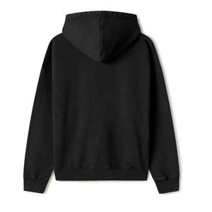 Sweat à capuche noir personnalisé pour hommes, élégant et décontracté, avec fermeture éclair pour le streetwear et la salle de sport, brodé et chaud, taille XXS - Product Image 2