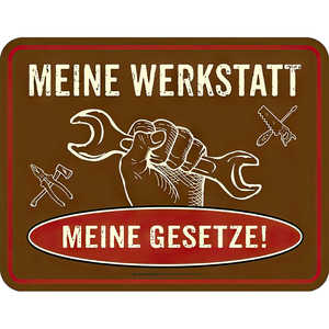 MY WORKSHOP-MY LAWS Letrero de metal con diseño artístico - Product Image 1