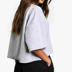 Camiseta de Algodón Grueso Extra Grande para Mujer, con Logotipo Personalizado, Antiarrugas y Transpirable, para Entrenamiento/Trabajo - Product Image 2