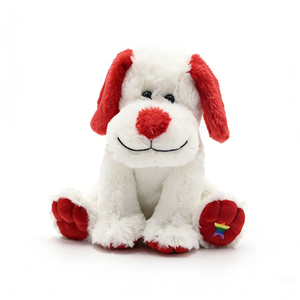 Mochila de Peluche de Perro Rojo y Blanco Adorable con Estrella Arcoíris, Cachorro Gordito Sentado con Cara Sonriente, Relleno de Algodón PP - Product Image 4