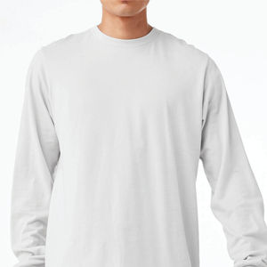 Trắng Unisex dài tay áo Áo T-shirt: 100% airlume chải kỹ và vòng quay bông, 32 đơn, 4.2 oz - Product Image 6