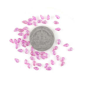 Saphirs naturels bleu royal du Mozambique, roses, calibrés, en forme de poire 3x5mm et ovale facetté 4x6mm, pierres précieuses en vrac - Product Image 1