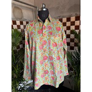 Chemise décontractée professionnelle pour homme 100% coton popeline respirante col montant manches courtes coupe confortable et élégante imprimé numérique XL XXL - Product Image 1