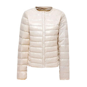 แจ็กเก็ตขนเป็ดมีประกายสำหรับผู้ชายเสื้อโค้ทผ้าควิลท์คอปกตั้งสไตล์สตรีทไฮสตรีทใส่กันลมออกแบบโลโก้ได้ตามต้องการ - Product Image 1