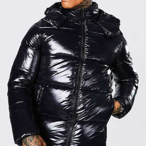 Chaqueta Acolchada de Invierno para Hombre, al por Mayor, Tela Satén, Cierre de Cremallera, Talla Grande, Corta, Impermeable, Cortavientos, Acolchada, Larga - Product Image 6