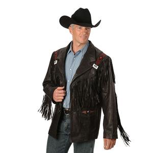 Chaqueta de Cuero de Gamuza con Flecos Estilo Vaquero Occidental para Hombre, Chaqueta de Cuero con Flecos para Montar a Caballo, Venta Caliente - Product Image 4