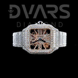 Montre analogique de luxe pour homme en acier inoxydable ETA de qualité supérieure, sertie de diamants, forme carrée, style hip-hop, automatique - Product Image 4
