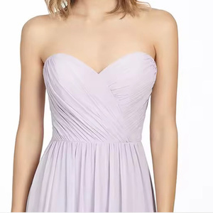 Fashion Chiffon Bridesmaid <strong>Dresses</strong> for Wedding Evening Party <strong>Dress</strong> <strong>Custom</strong> Summer Dusty Purple Strapless Maxi <strong>Dress</strong> - Product Image 4