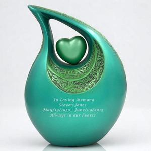 <b>Black</b> Teardrop Urn With Silver <b>Heart</b> Ashes Keepsake Large Cremation Urns Cheap Prices Aluminium Teardrop Cremation Urns Humans - Product Image 3