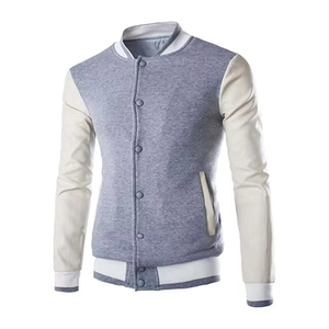 Veste en laine d'hiver décontractée avec fermeture éclair et décoration boutonnée, motif uni, broderie, service OEM disponible - Product Image 1