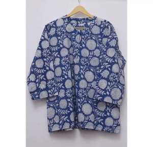 ชุดชุดนอนผ้าฝ้ายอินเดียสำหรับผู้หญิงชุดเดรสแฟชั่นนุ่มและระบายอากาศได้ดีพิมพ์ลายดอกไม้ - Product Image 5