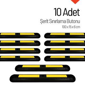 Juego de Diez Botones Delimitadores de Carriles de PVC de 100x15x6 cm con 100% de Visibilidad y Durabilidad - Product Image 5