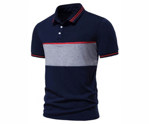 Polos de Golf de patrón sólido de algodón 100% para hombre, camiseta de manga corta transpirable, bordado, botón técnico, Impresión de descarga - Product Image 1