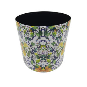 Calcomanía de maceta de flores redonda de hierro hecha a mano de diseño moderno, acabado esmaltado para decoración de hogar y jardín, uso de suelo personalizado - Product Image 4